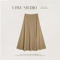 UTWU小敏 度假系列 天丝亚麻初剪立裁气质艺术感半身裙UTAB1049