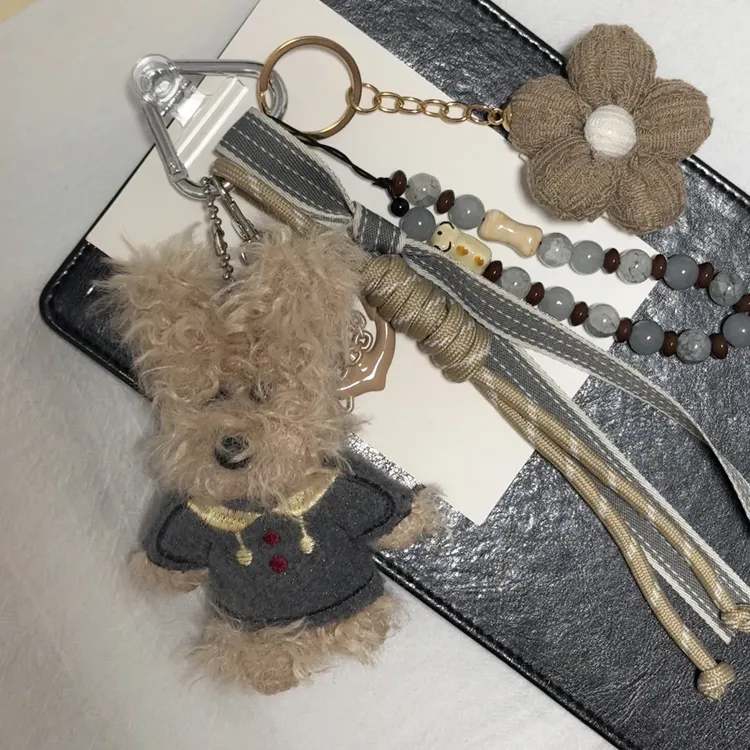 【棕色美拉德包挂】秋冬款miu系手工diy包挂件小众百搭配饰可爱挂饰