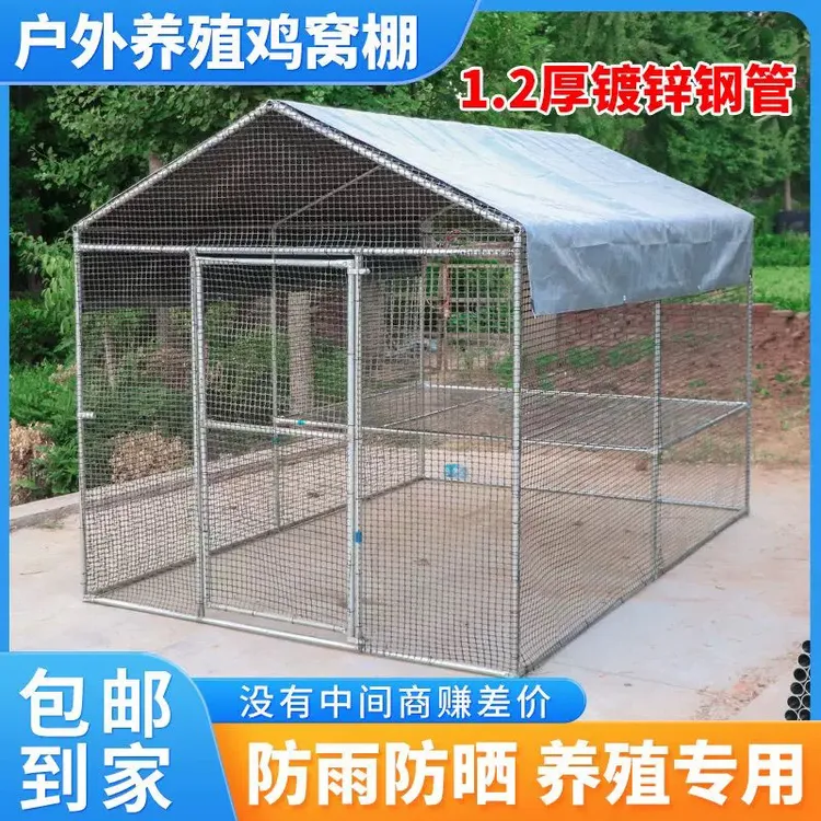 户外鸡舍养鸡鸡笼鸭笼鸽笼鹅笼处理防雨遮阳大号组装简易搭建