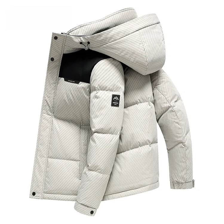 男士潮流加厚面包羽绒服男装短款2025冬季新时尚青年印花保暖外套