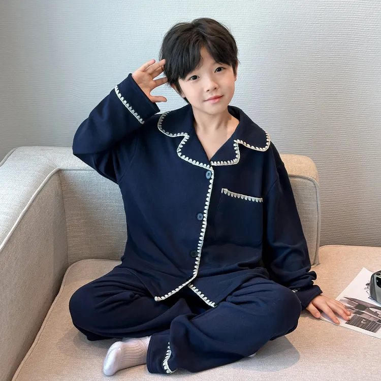 儿童装男童秋冬款暖绒家居服套装