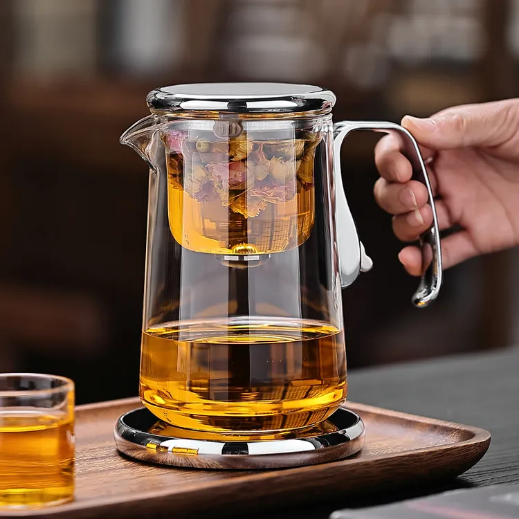 玻璃磁吸无杆飘逸杯茶水分离泡茶壶高档懒人泡茶器家用过滤冲茶具商品图