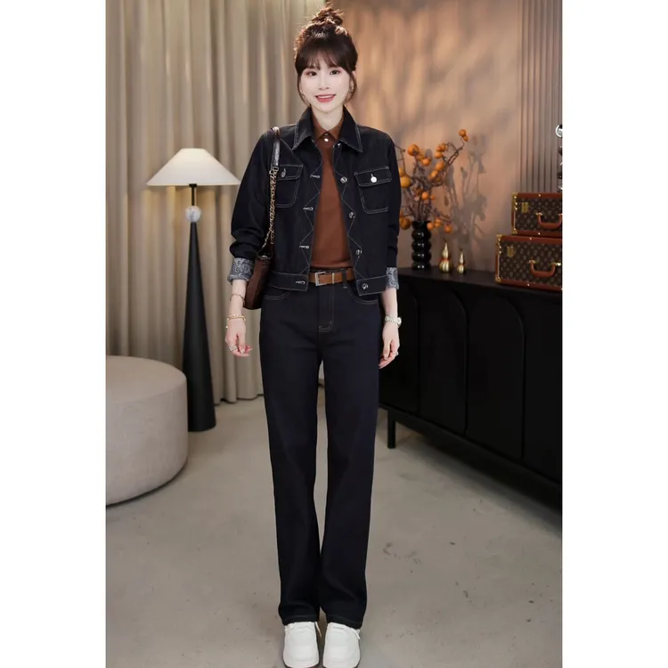 “格子两穿”两穿格子内衬防褪色显瘦窄窄裤子直筒裤25CK005