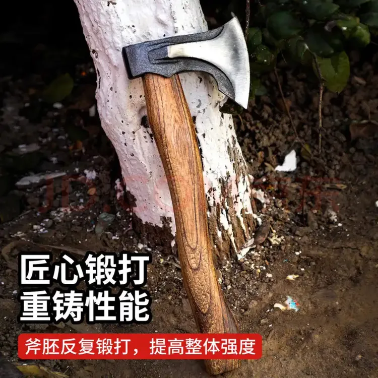户外老炮定制款锰钢淬火打劈柴砍树家用剁骨牛羊防身斧勇士战斧商品图