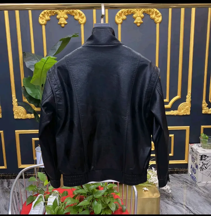 男士新款立领水洗皮外套面料舒适时尚百搭