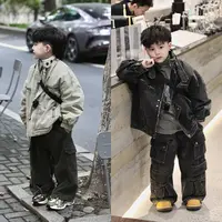 Jimmy妈童装【独领风格】冬季水洗牛仔工装风夹棉外套