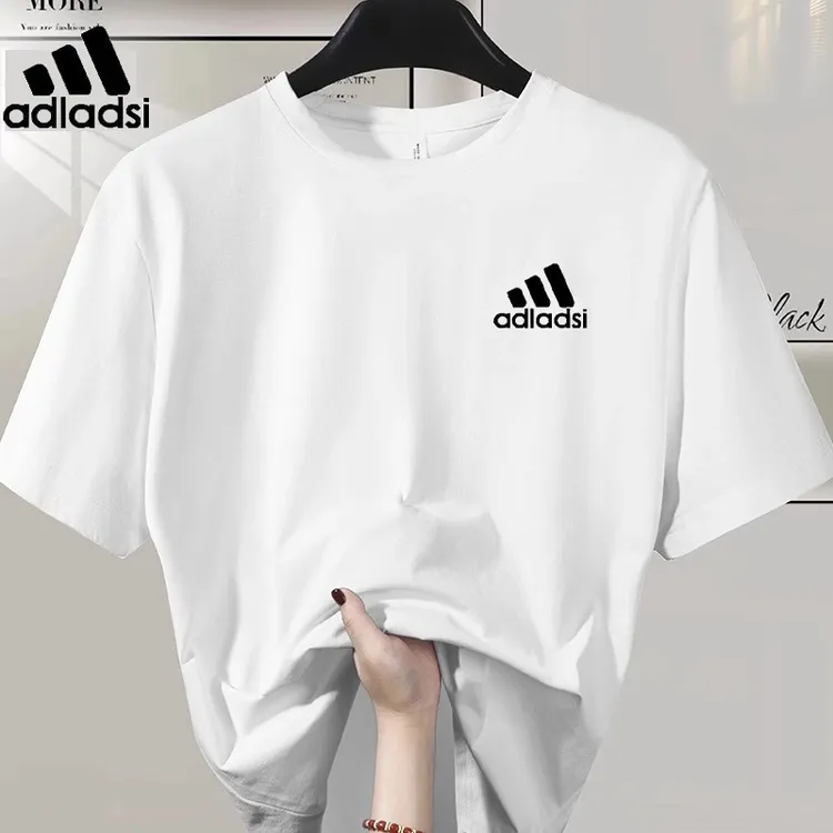 阿迪精选纯棉短袖T恤夏季纯色打底衫索罗娜凉感男士休闲重磅棉t