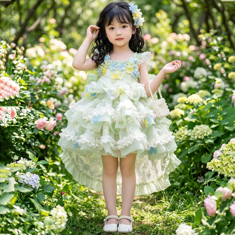 女童夏装连衣裙2026新款洋气儿童高端礼服洛丽塔公主裙女孩蓬蓬裙