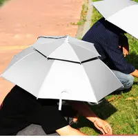 晴雨两用户外钓鱼伞遮阳帽采茶帽斗笠伞折叠大号头戴伞帽