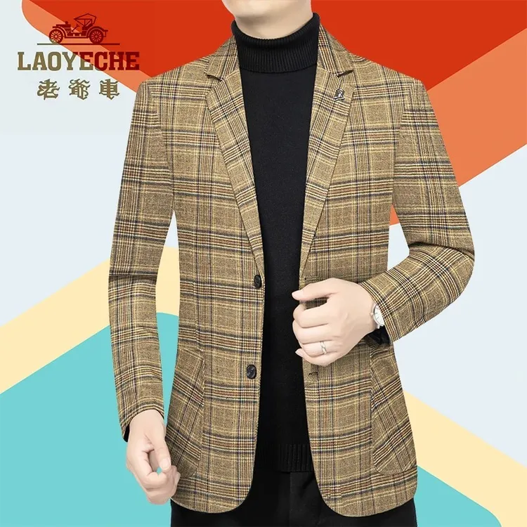老爷车正品春秋季新款男士洋气西服外套韩版时尚休闲单西上衣男装