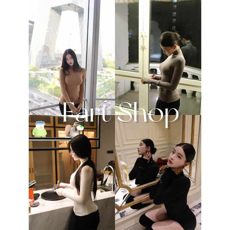 【Fart Shop】极简主义 秋冬抓绒长袖多色打底修身高领弹力上衣女