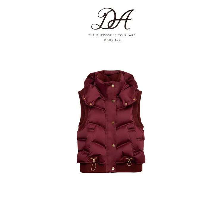 Dolly Ave「黑标系列」定制三防90白鸭绒年款时尚连帽女童羽绒马甲