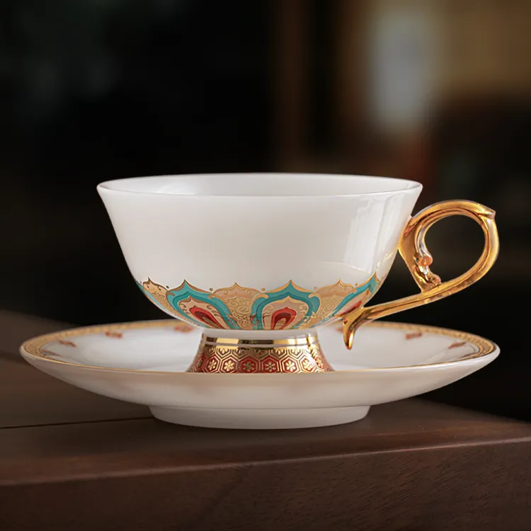 徐建勇原创 七彩莲花璞玉瓷套组 红茶杯 咖啡杯