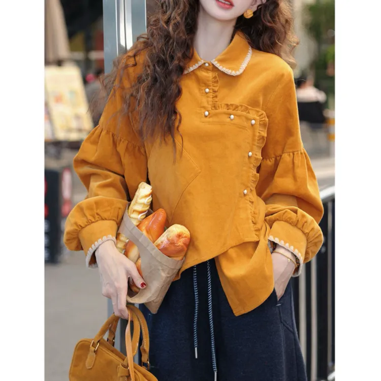 【琉璃佳人】港风复古长袖衬衫女装设计感百搭宽松上衣
