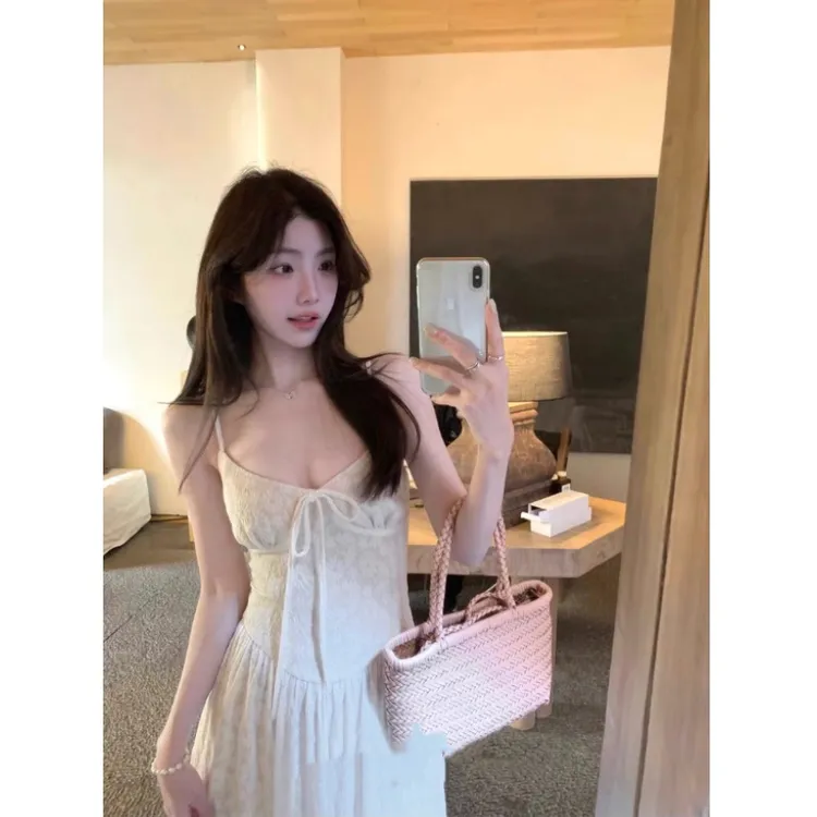 V领碎花吊带裙女早春清纯系松弛感穿搭连衣裙开衫两件套