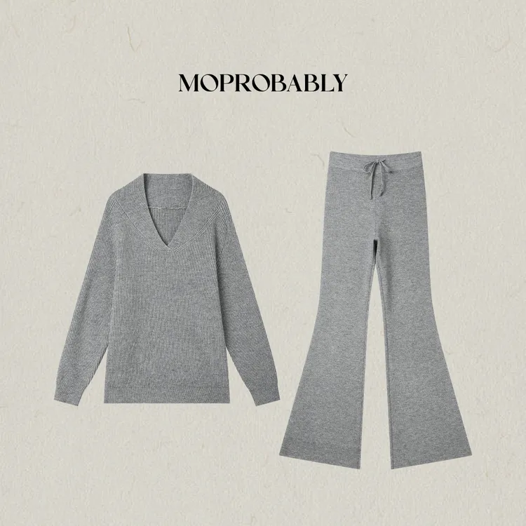 Moprobably李予诺「川上织」时尚百搭休闲套装L5476105+L5479009