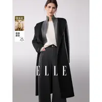 【100%绵羊毛】ELLE女装双面呢大衣2025冬新款毛呢外套EN52146