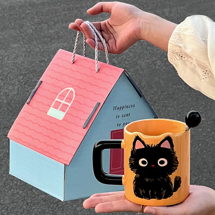 生日礼物女生创意猫咪马克杯送闺蜜水杯高颜值实用杯子男生陶瓷杯
