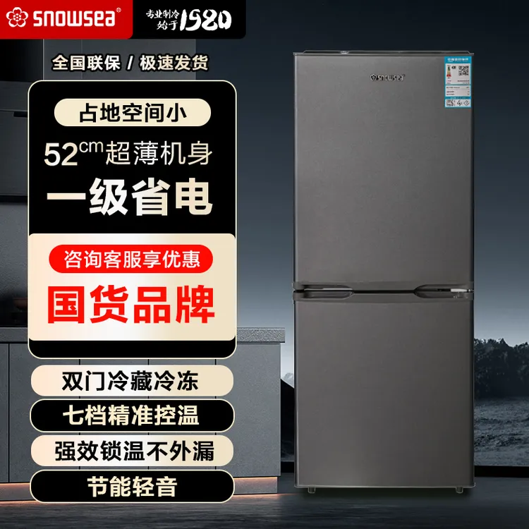 168升双门家用冰箱 一级能效宿舍小型电冰箱冷藏冷冻租房电冰箱
