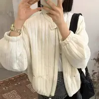 【蛋娘专属】高级秋装新款宽松休闲立领条纹格子夹克轻薄夹克棉服潮