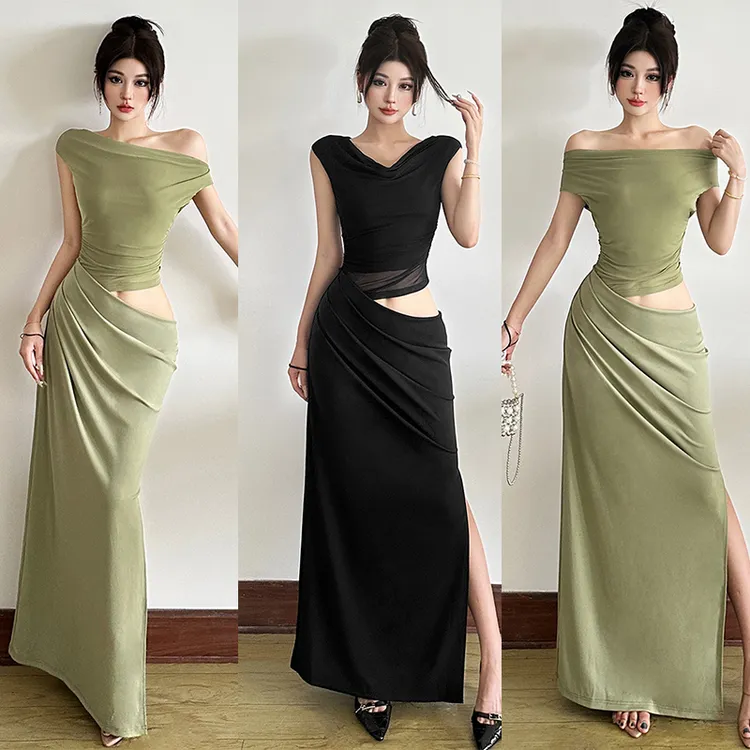 Malou 小众高级感优雅遮腰镂空性感显瘦多穿法连衣裙女K25D75881