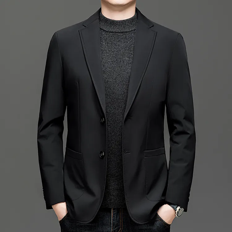阿玛尼男士西服上装鹅绒外套冬季新款高端商务百搭羽绒西装夹克男