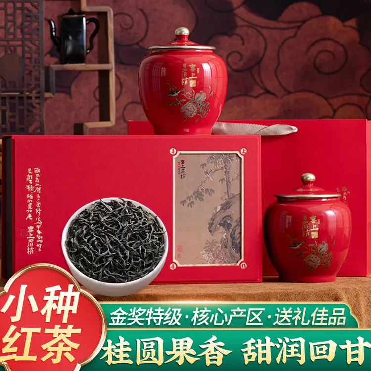 琛牌特级小种红茶新茶叶厂家直销高级茶叶礼盒装双陶瓷罐送礼茶礼