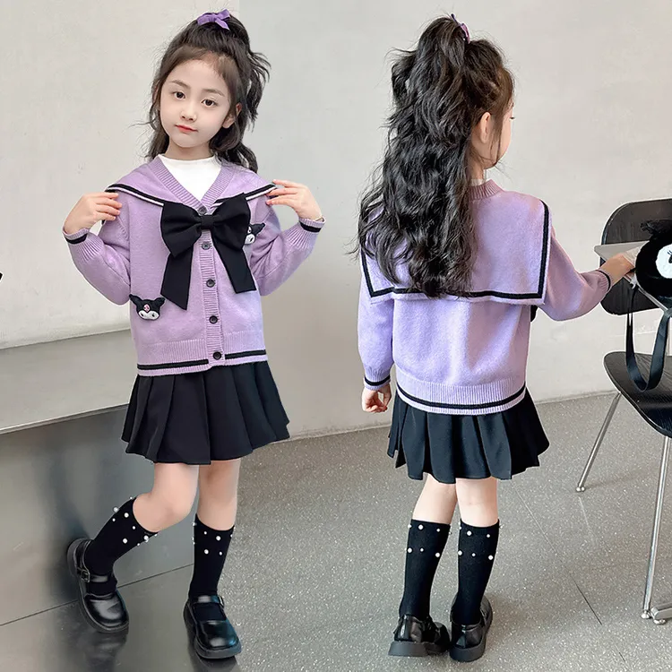 学院风女童套装jk制服2025春秋新款3儿童6岁百褶裙衣服库洛米裙子