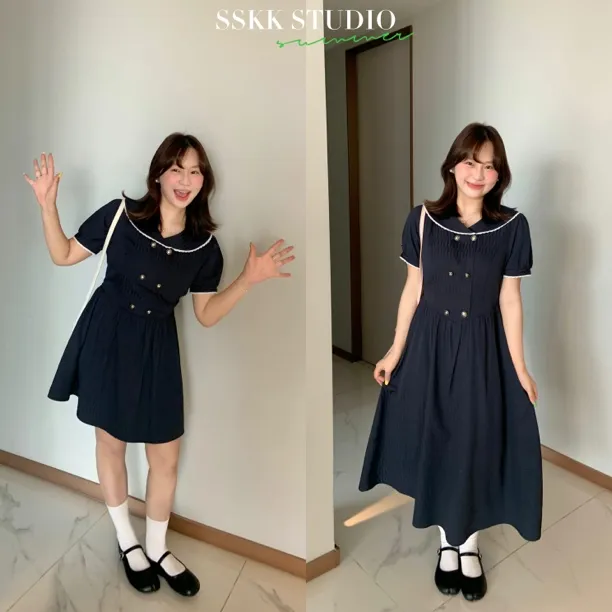 KMZY/KMZY山_山【气质限定】微胖韩版减龄赫本风气质长短款连衣裙女