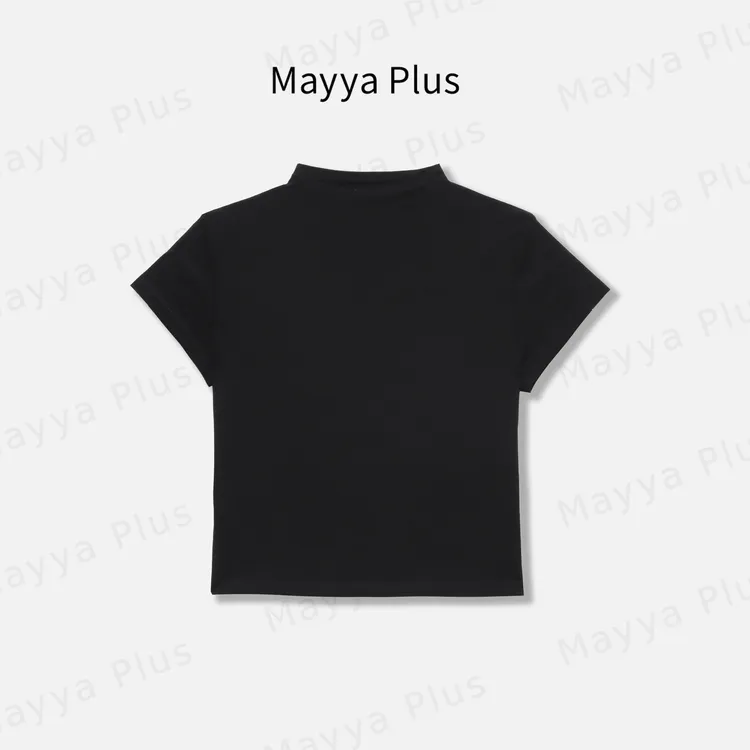 【四季T】Mayya Plus麦芽定制半高领短袖T恤收腰显瘦上衣32528758