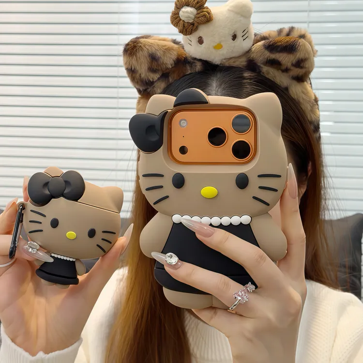 卡通KT猫适用苹果15/16/17promax手机壳Airpods 4代耳机套Pro2/3