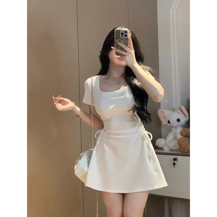 现货萌面侠【蜜桃奶冻】纯欲气质出游服装女连衣裙欧若风套&装5338M