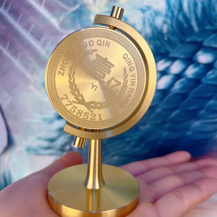 【黄铜一亿小目标】创意黄铜一个亿转转高档客厅办公室桌面旋转摆件商品图