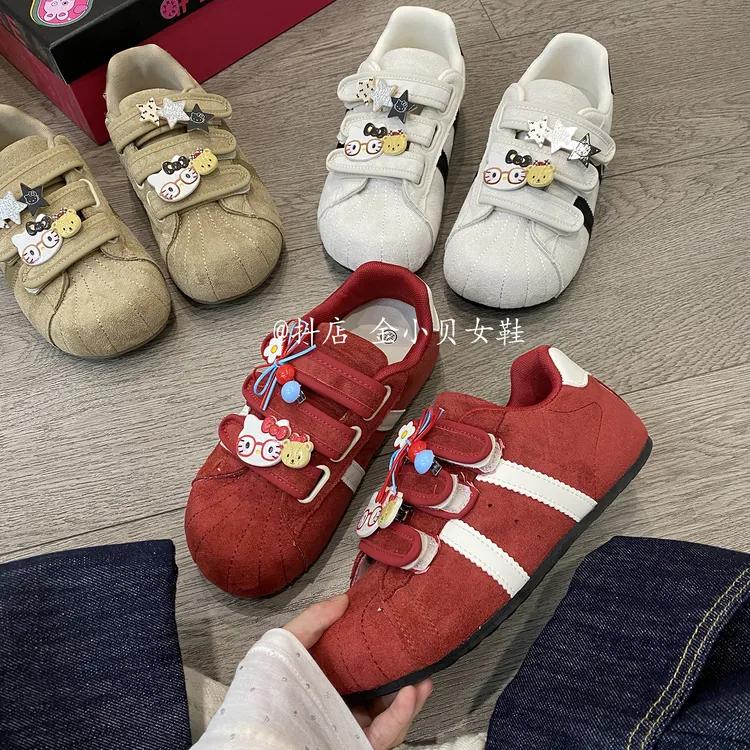 金小贝女鞋小众原创Kitty魔术贴懒人鞋女2025新款百搭加绒二棉鞋