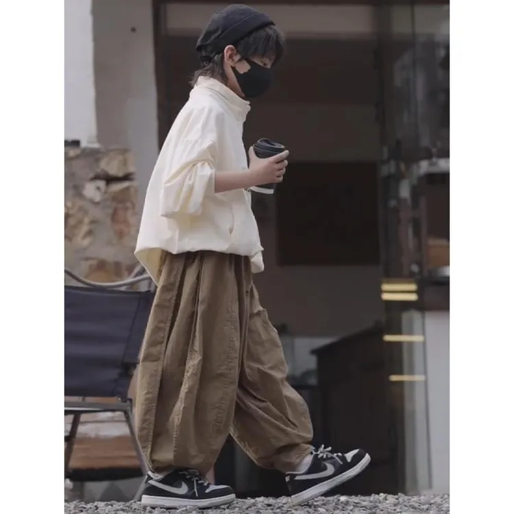 英国MK&DK痞帅男童秋装2025新款潮帅气套装春秋款时髦男孩卫衣