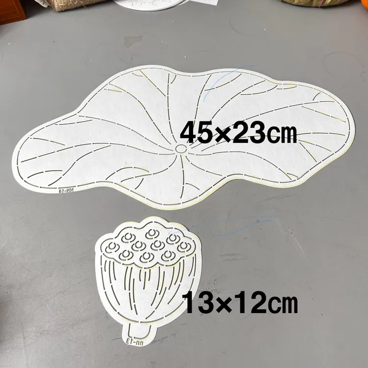 荷叶茶席 莲蓬杯垫模板 13×12㎝ 送视频教程 茶席模板 诺诺植物染