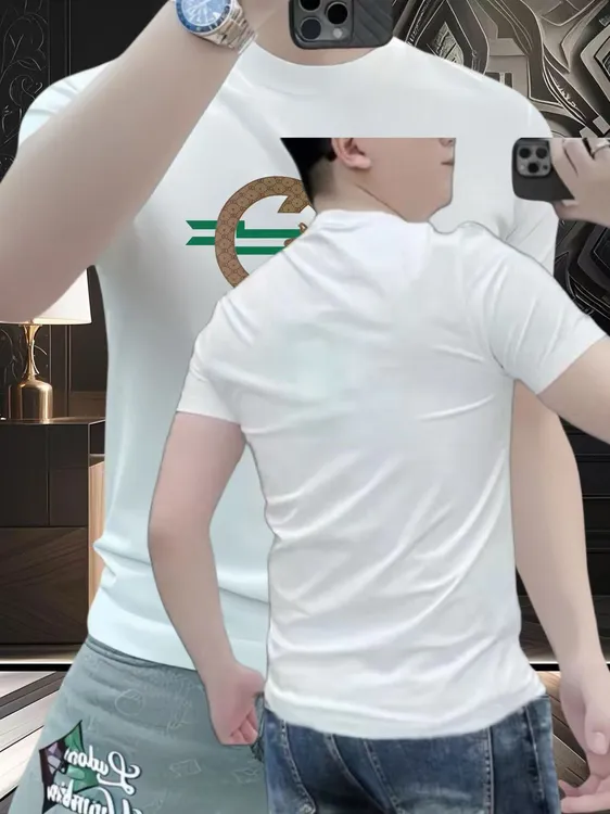 2025夏季潮牌男士休闲修身潮流圆领短袖T恤