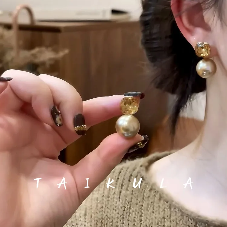 方糖珠珠耳环一款两戴高级感时尚气质耳饰2025年火爆款大气上档次