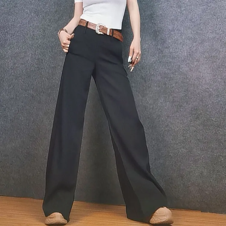 二姐家低腰小微喇弹力时装裤