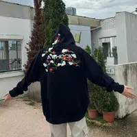 【宋松专属】美式街头重磅情侣刺绣卫衣潮牌宽松连帽上衣男女