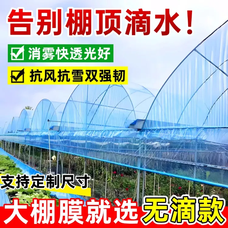 特厚大棚塑料膜无滴膜抗老化po膜农用养殖蔬菜透明塑料布保温薄膜