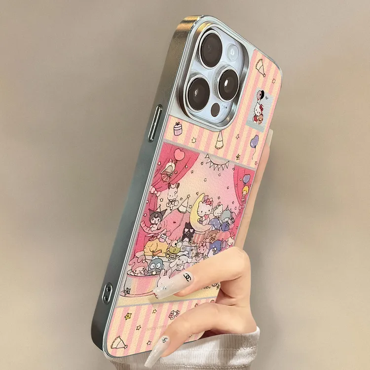 适用苹果17promax女款刀锋小羊皮手机壳iPhone16动物聚会全包防摔