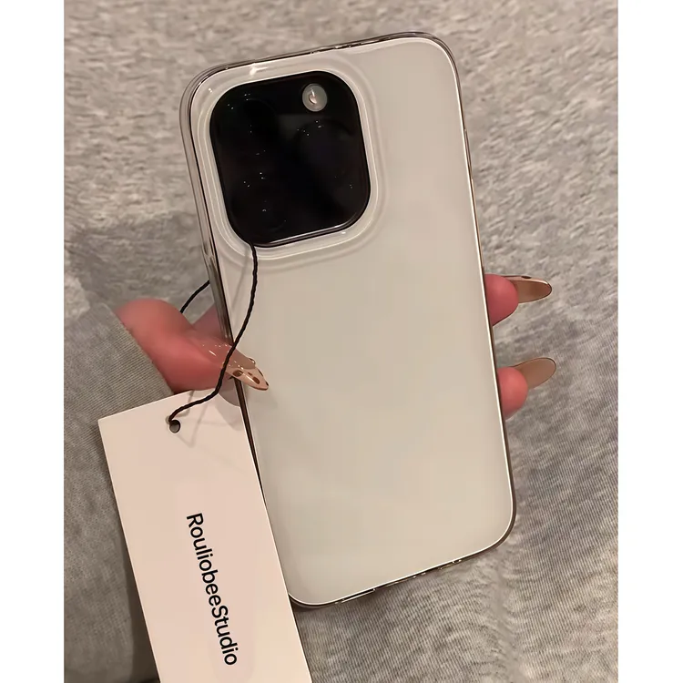 极简ins奶油壳适用iPhone16/17promax手机壳华为vivo小米15oppo套
