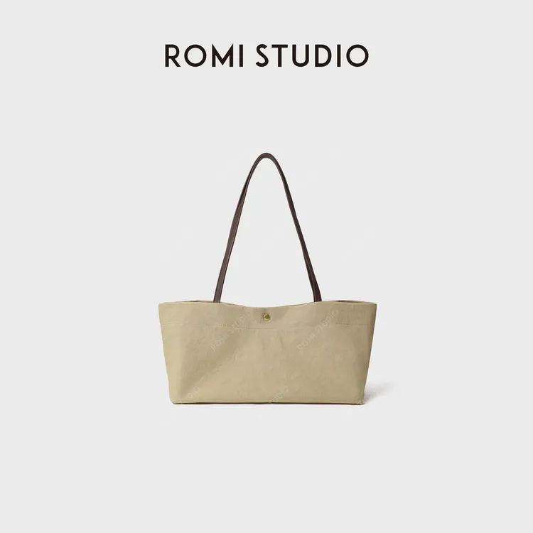 ROMI STUDIO美国进口帆布棉老钱风头层牛皮单肩包 RWDAP04466