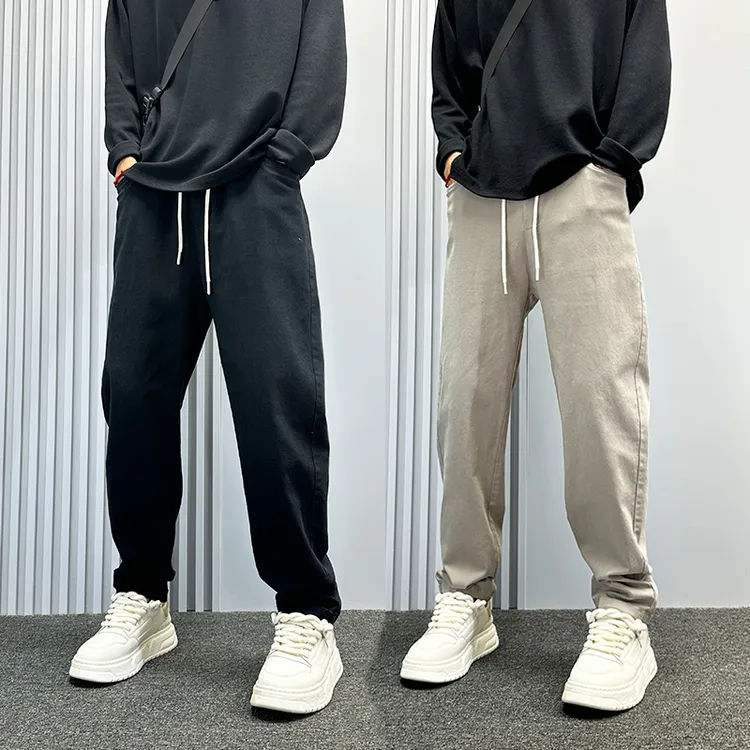男裤秋冬显瘦修身纯色休闲裤男士微锥直筒小脚裤痞帅韩版哈伦裤子