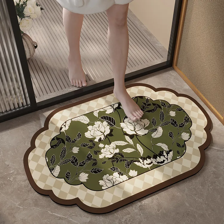 中古风浴室门口地垫吸水防滑脚垫家用垫子卫生间速干垫洗手间门垫