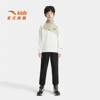 安踏儿童男女童针织套头衫2025新款舒适亲肤青少年高领休闲卫衣潮