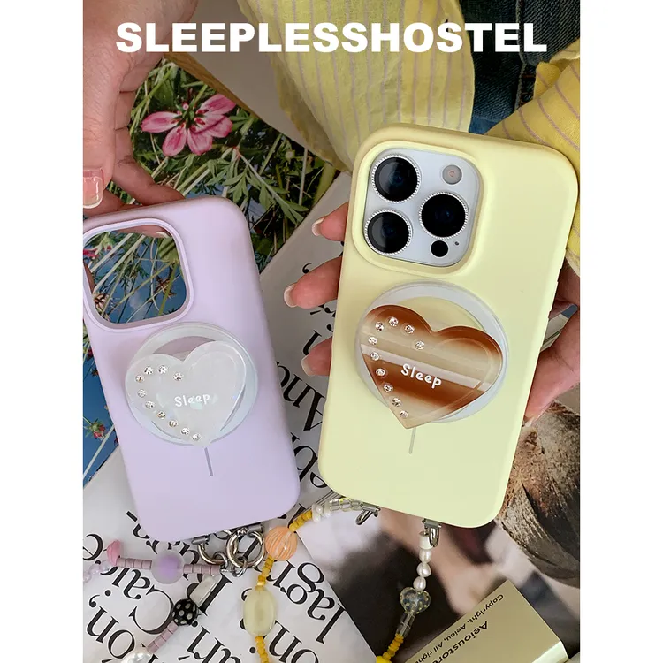 失眠招待所ins黄油晚霞液态硅胶磁吸支架适用iphone17苹果手机壳