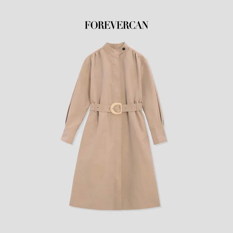 FOREVERCAN“巴黎故人”客订面料立领长袖风衣外套 SC22046