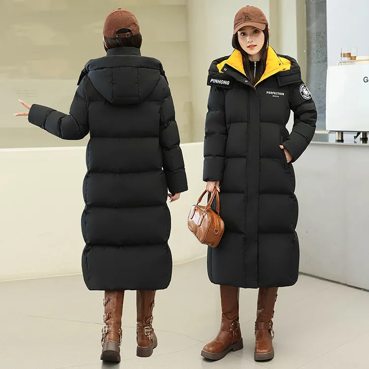 2025新款长款羽绒服女过膝加厚95白鸭绒宽松休闲户外冬季防寒外套